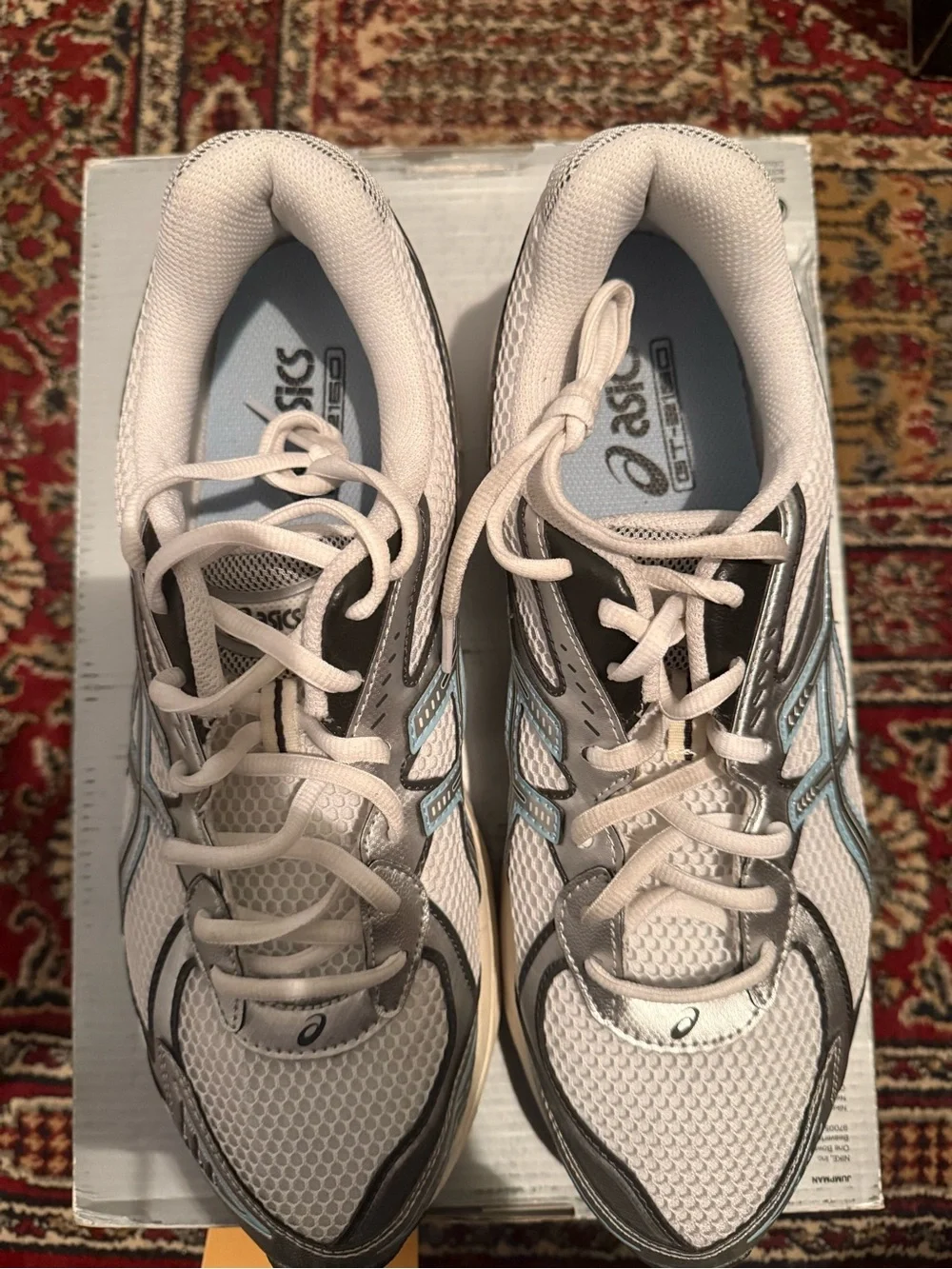 Asics GT-2160 White Pure Silver Men’s Running Shoes - White, Light Blue & Silver